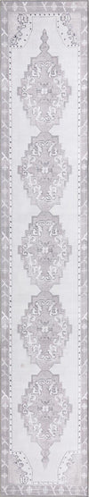 Unique Loom Timeless LEO-RVVL2 White Gray Area Rug Runner Top-down Image