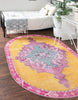 Unique Loom Timeless LEO-RVVL2 Yellow Area Rug Oval Lifestyle Image