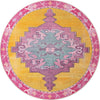 Unique Loom Timeless LEO-RVVL2 Yellow Area Rug Round Top-down Image