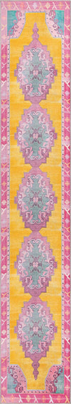 Unique Loom Timeless LEO-RVVL2 Yellow Area Rug Runner Top-down Image