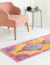 Unique Loom Timeless LEO-RVVL2 Yellow Area Rug Runner Lifestyle Image