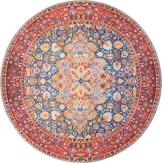 Unique Loom Timeless LEO-RVVL3 Navy Blue Area Rug Round Top-down Image