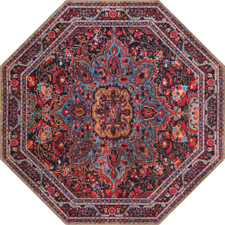 Unique Loom Timeless LEO-RVVL4 Burgundy Area Rug Octagon Top-down Image