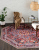 Unique Loom Timeless LEO-RVVL4 Burgundy Area Rug Octagon Lifestyle Image Feature
