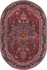 Unique Loom Timeless LEO-RVVL4 Burgundy Area Rug Oval Top-down Image