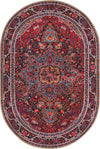Unique Loom Timeless LEO-RVVL4 Burgundy Area Rug Oval Top-down Image