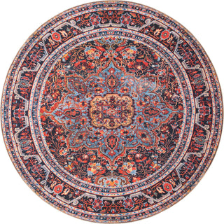 Unique Loom Timeless LEO-RVVL4 Burgundy Area Rug Round Top-down Image