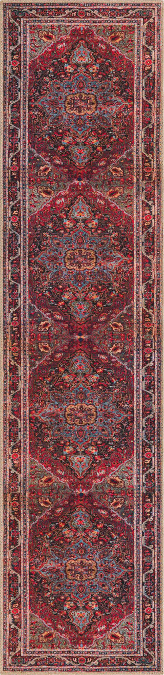 Unique Loom Timeless LEO-RVVL4 Burgundy Area Rug Runner Top-down Image