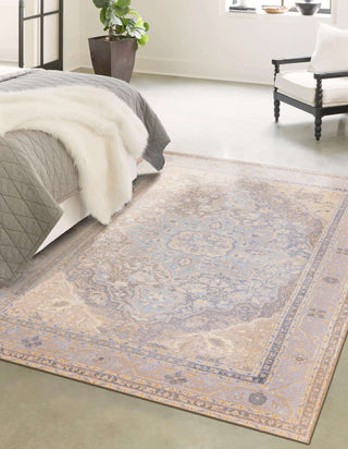 Unique Loom Timeless LEO-RVVL4 Cream Area Rug Rectangle Lifestyle Image Feature