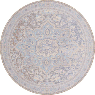 Unique Loom Timeless LEO-RVVL4 Cream Area Rug Round Top-down Image