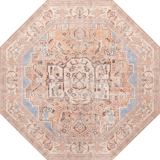 Unique Loom Timeless LEO-RVVL5 Blue Area Rug Octagon Top-down Image
