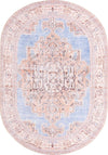 Unique Loom Timeless LEO-RVVL5 Blue Area Rug Oval Top-down Image