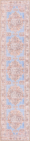 Unique Loom Timeless LEO-RVVL5 Blue Area Rug Runner Top-down Image