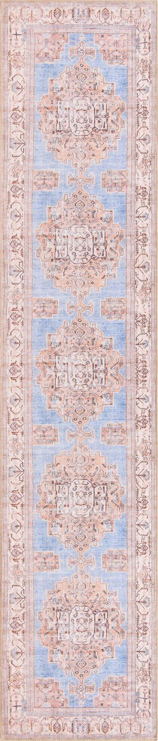 Unique Loom Timeless LEO-RVVL5 Blue Area Rug Runner Top-down Image