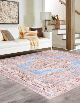 Unique Loom Timeless LEO-RVVL5 Blue Area Rug Square Lifestyle Image