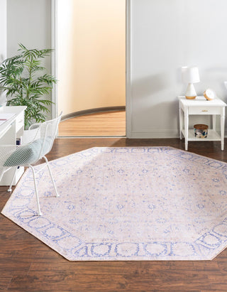 Unique Loom Timeless LEO-RVVL6 Beige Area Rug Octagon Lifestyle Image Feature