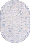 Unique Loom Timeless LEO-RVVL6 Beige Area Rug Oval Top-down Image