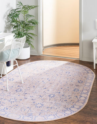 Unique Loom Timeless LEO-RVVL6 Beige Area Rug Oval Lifestyle Image