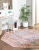 Unique Loom Timeless LEO-RVVL7 Blue Area Rug Octagon Lifestyle Image