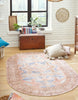 Unique Loom Timeless LEO-RVVL7 Blue Area Rug Oval Lifestyle Image