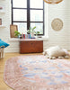 Unique Loom Timeless LEO-RVVL7 Blue Area Rug Oval Lifestyle Image