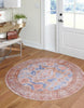 Unique Loom Timeless LEO-RVVL7 Blue Area Rug Round Lifestyle Image