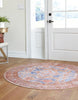 Unique Loom Timeless LEO-RVVL7 Blue Area Rug Round Lifestyle Image