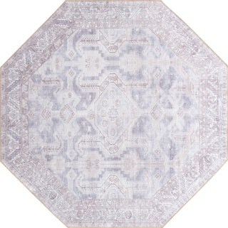 Unique Loom Timeless LEO-RVVL7 Gray Area Rug Octagon Top-down Image