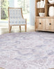 Unique Loom Timeless LEO-RVVL7 Gray Area Rug Octagon Lifestyle Image Feature