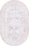 Unique Loom Timeless LEO-RVVL7 Gray Area Rug Oval Top-down Image