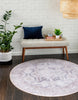 Unique Loom Timeless LEO-RVVL7 Gray Area Rug Round Lifestyle Image
