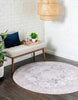Unique Loom Timeless LEO-RVVL7 Gray Area Rug Round Lifestyle Image