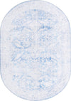 Unique Loom Timeless LEO-RVVL8 Blue Area Rug Oval Top-down Image
