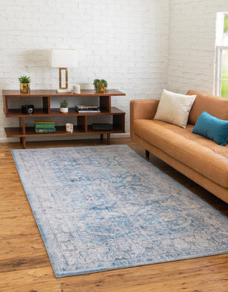 Unique Loom Timeless LEO-RVVL8 Blue Area Rug Rectangle Lifestyle Image