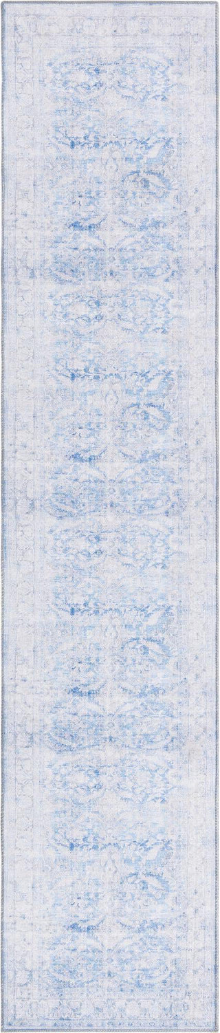 Unique Loom Timeless LEO-RVVL8 Blue Area Rug Runner Top-down Image