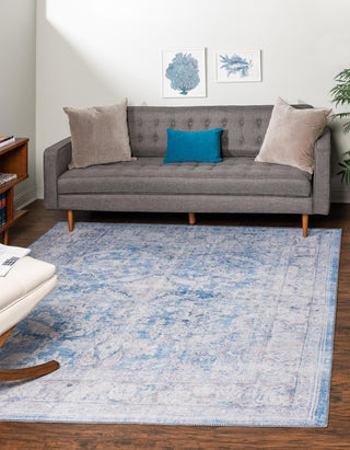 Unique Loom Timeless LEO-RVVL8 Blue Area Rug Square Lifestyle Image