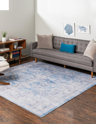 Unique Loom Timeless LEO-RVVL8 Blue Area Rug Square Lifestyle Image