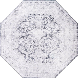 Unique Loom Timeless LEO-RVVL8 Charcoal Area Rug Octagon Top-down Image