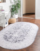 Unique Loom Timeless LEO-RVVL8 Charcoal Area Rug Oval Lifestyle Image