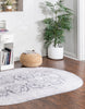 Unique Loom Timeless LEO-RVVL8 Charcoal Area Rug Oval Lifestyle Image