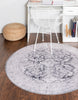 Unique Loom Timeless LEO-RVVL8 Charcoal Area Rug Round Lifestyle Image