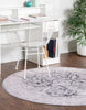 Unique Loom Timeless LEO-RVVL8 Charcoal Area Rug Round Lifestyle Image