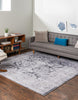 Unique Loom Timeless LEO-RVVL8 Charcoal Area Rug Square Lifestyle Image