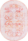 Unique Loom Timeless LEO-RVVL8 Rust Red Area Rug Oval Top-down Image