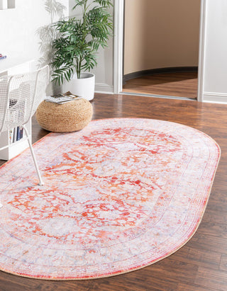 Unique Loom Timeless LEO-RVVL8 Rust Red Area Rug Oval Lifestyle Image