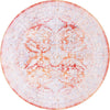 Unique Loom Timeless LEO-RVVL8 Rust Red Area Rug Round Top-down Image