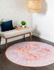 Unique Loom Timeless LEO-RVVL8 Rust Red Area Rug Round Lifestyle Image