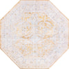 Unique Loom Timeless LEO-RVVL8 Yellow Area Rug Octagon Top-down Image