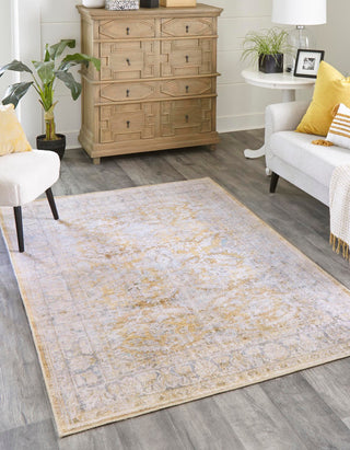 Unique Loom Timeless LEO-RVVL8 Yellow Area Rug Rectangle Lifestyle Image