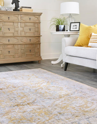 Unique Loom Timeless LEO-RVVL8 Yellow Area Rug Rectangle Lifestyle Image